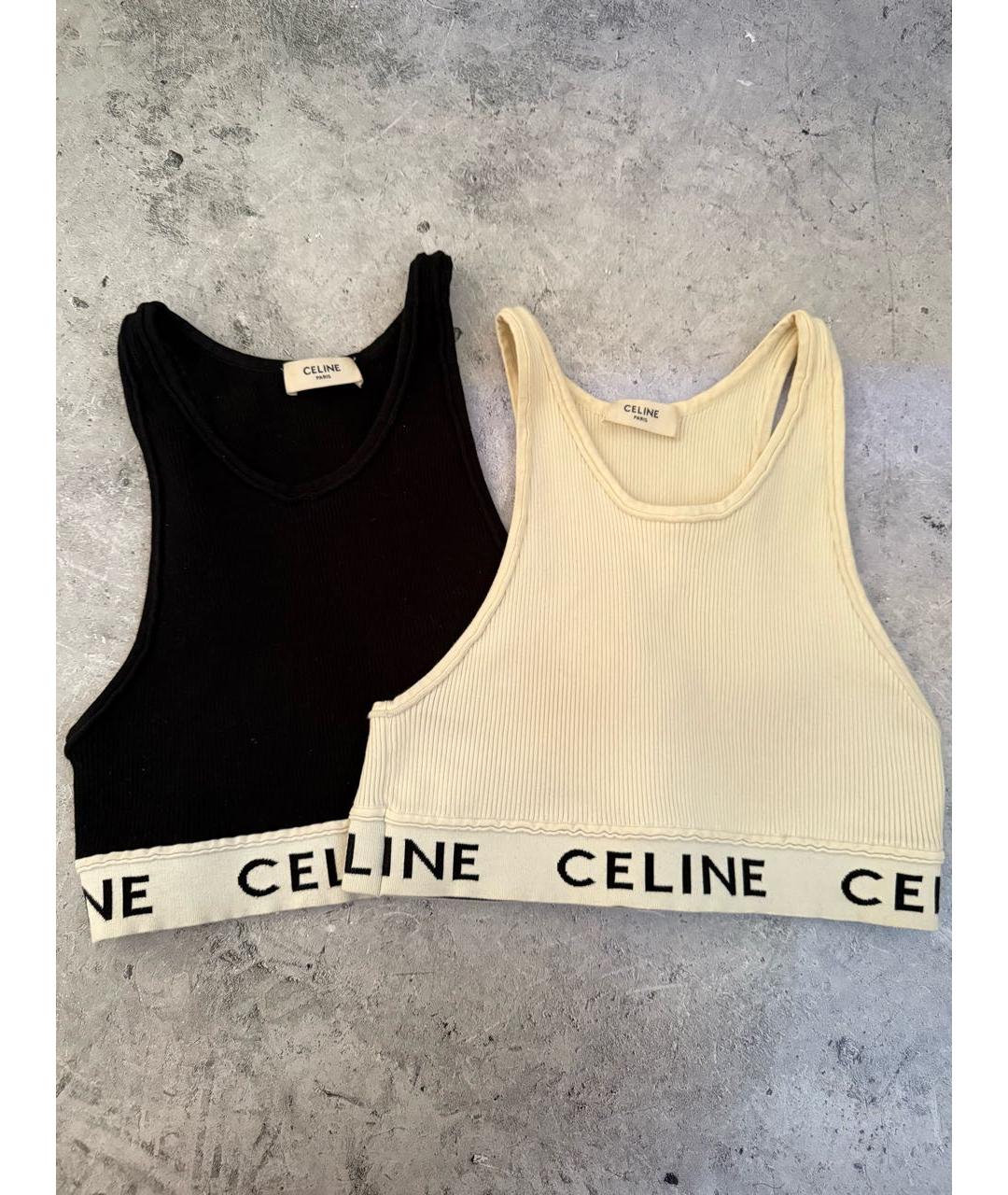 CELINE Бежевая хлопковая майка, фото 7