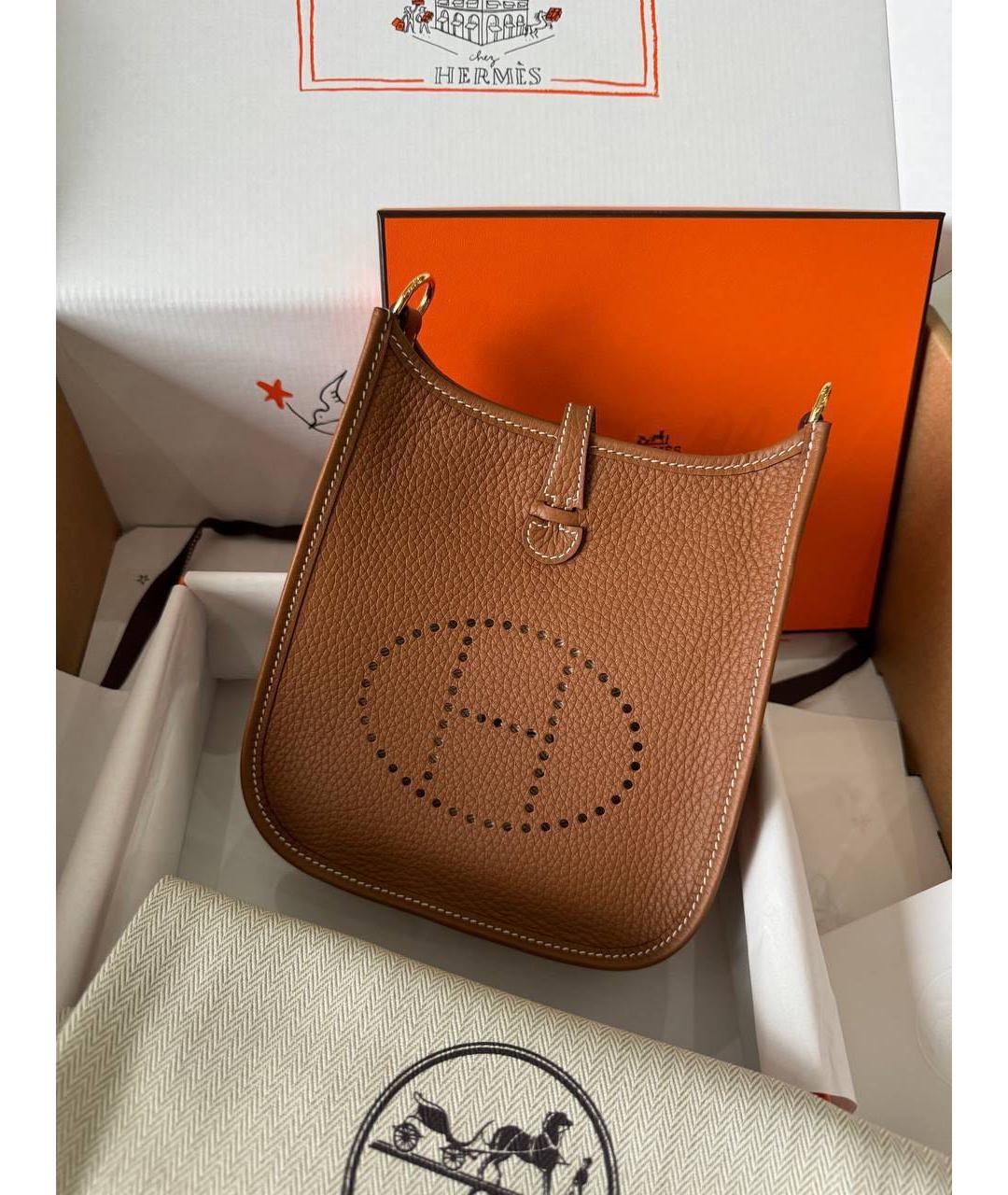 HERMES Коричневая кожаная сумка через плечо, фото 2