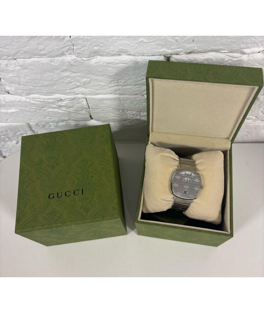 GUCCI Серебряные металлические часы, фото 5