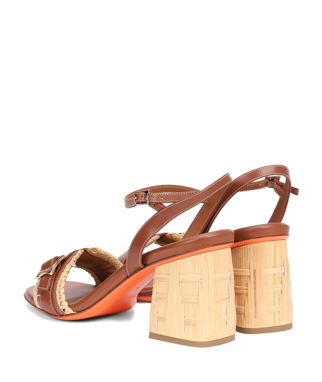 SANTONI Коричневые босоножки, фото 4