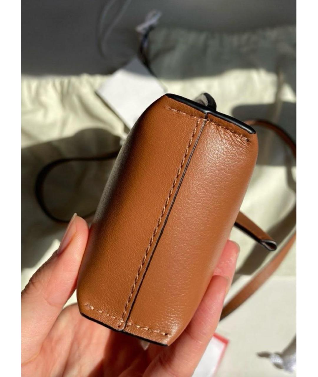 LOEWE Коричневая кожаная сумка через плечо, фото 4