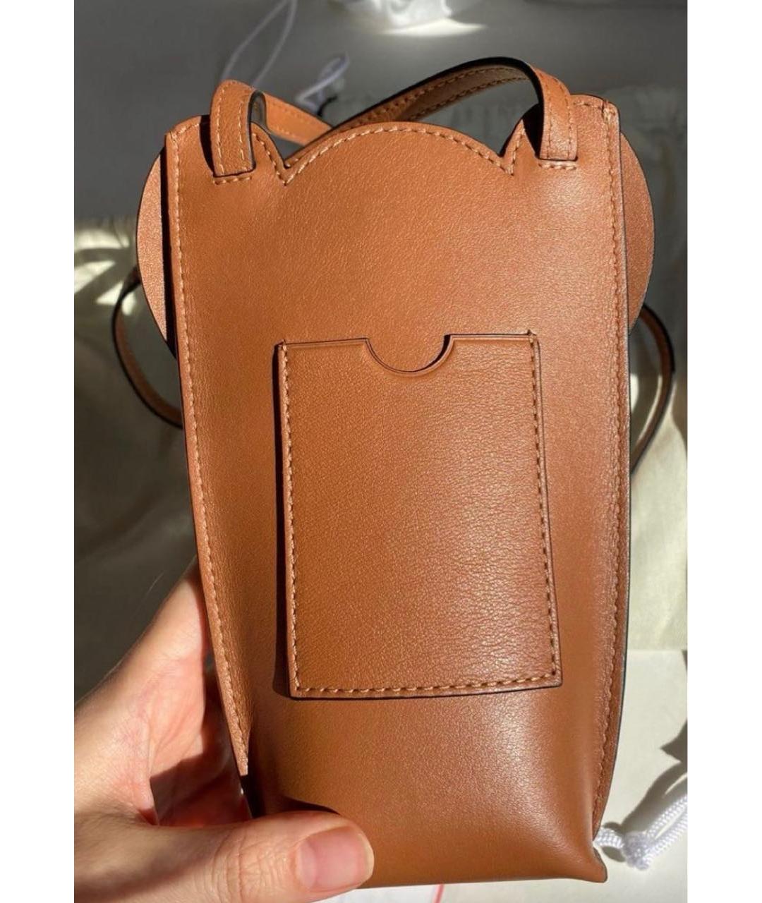 LOEWE Коричневая кожаная сумка через плечо, фото 3