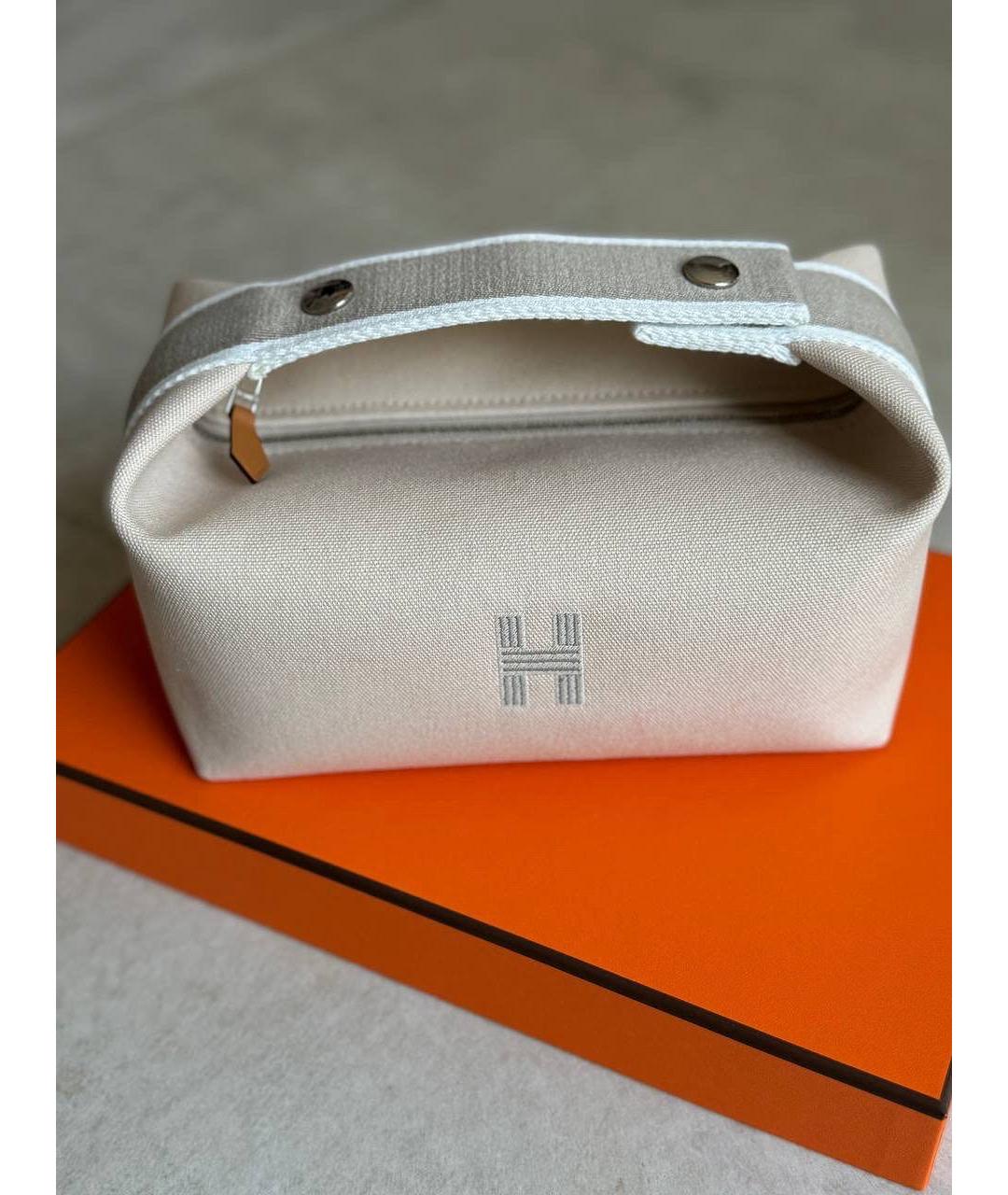 HERMES Бежевая косметичка, фото 2