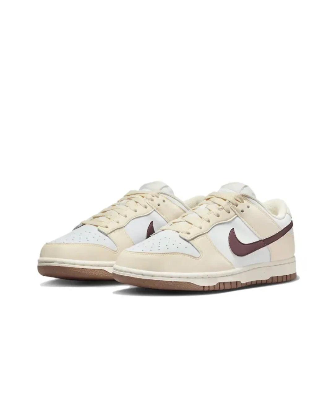 NIKE Бежевые кожаные кроссовки, фото 3