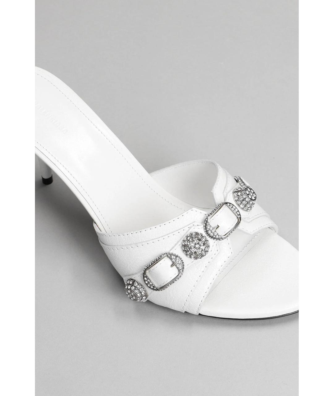 BALENCIAGA Белые кожаные мюли, фото 4