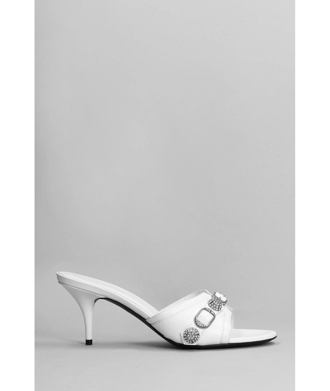 BALENCIAGA Белые кожаные мюли, фото 6
