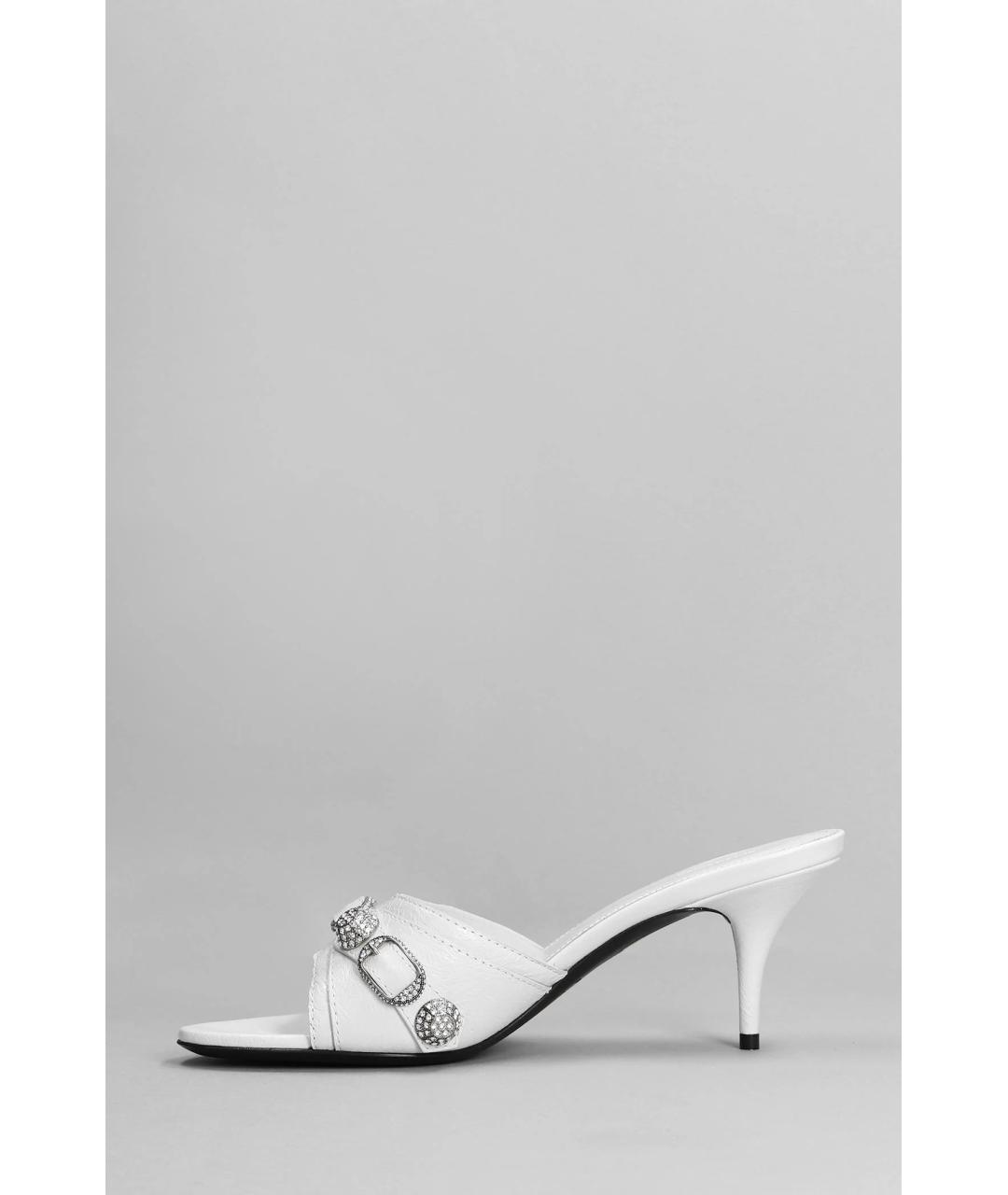 BALENCIAGA Белые кожаные мюли, фото 3