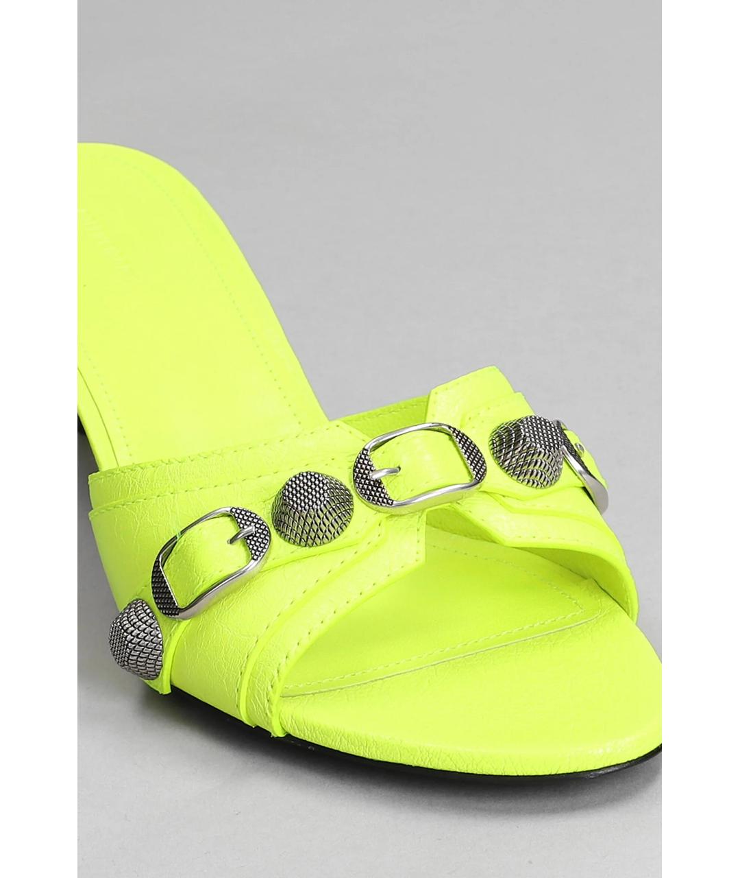 BALENCIAGA Желтые кожаные мюли, фото 4