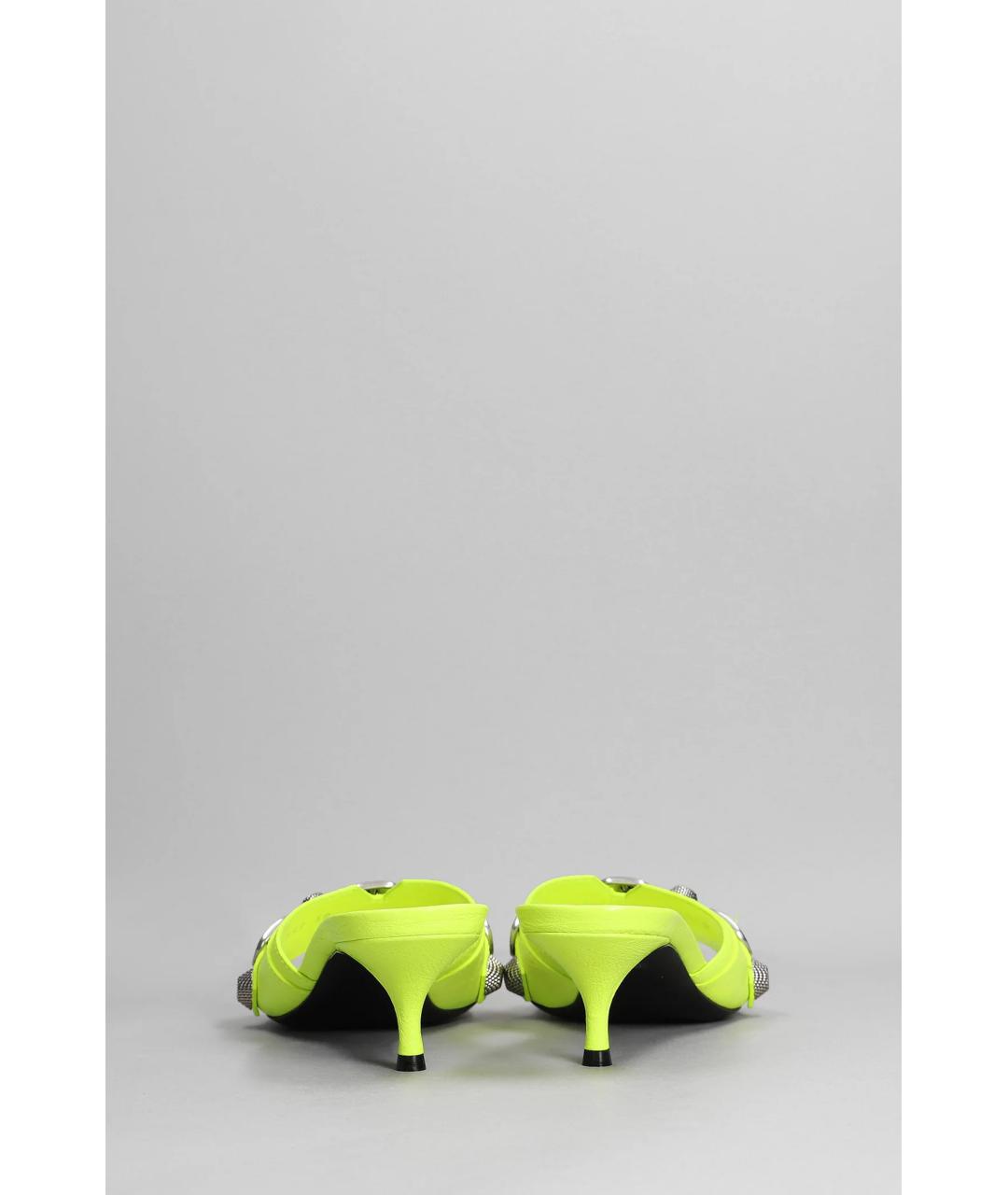 BALENCIAGA Желтые кожаные мюли, фото 5