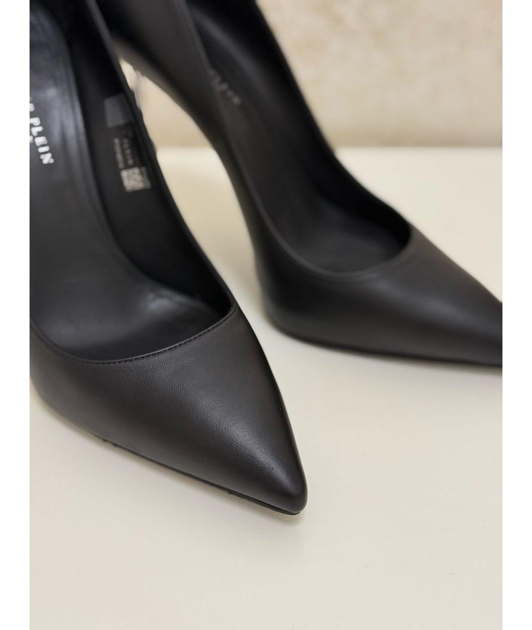 PHILIPP PLEIN Черные кожаные туфли, фото 4