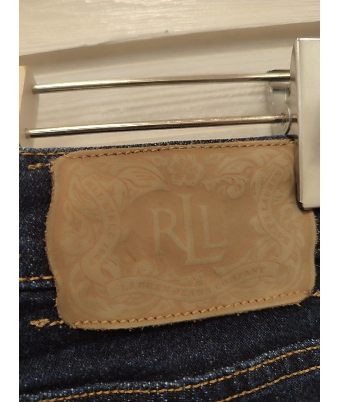 RALPH LAUREN Темно-синие хлопко-эластановые джинсы слим, фото 5