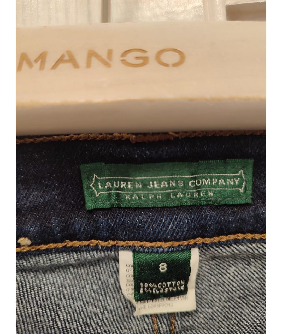 RALPH LAUREN Темно-синие хлопко-эластановые джинсы слим, фото 3