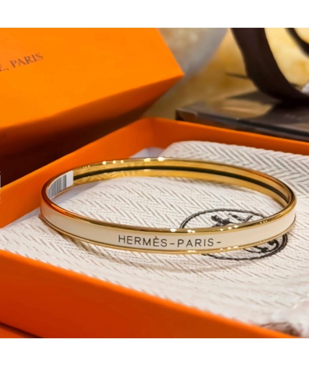 HERMES Бежевый браслет из желтого золота, фото 4