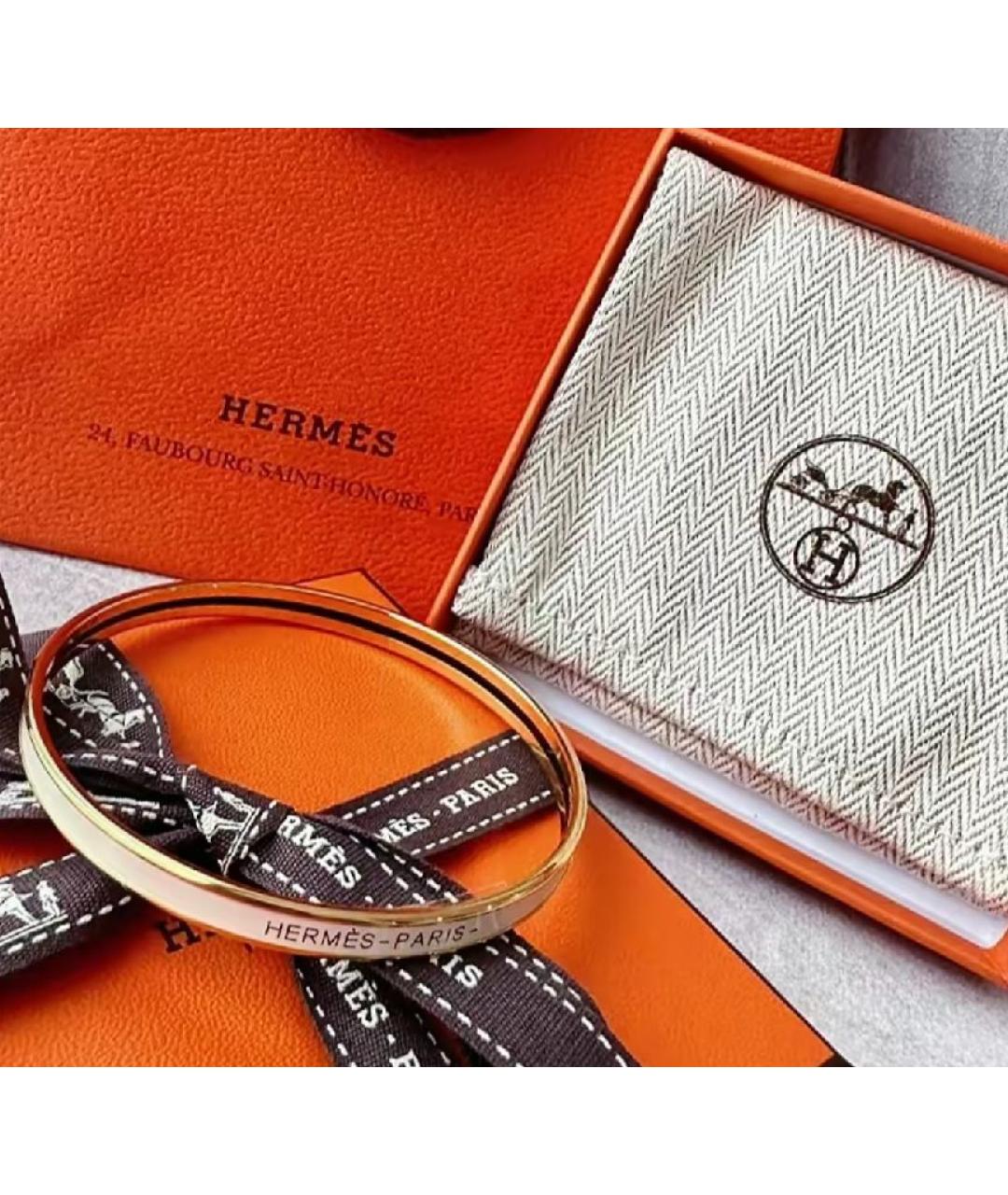 HERMES Бежевый браслет из желтого золота, фото 3
