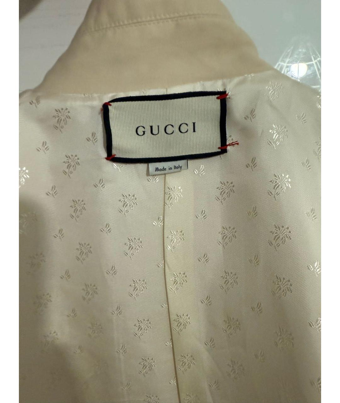 GUCCI Бежевый шелковый жакет/пиджак, фото 4