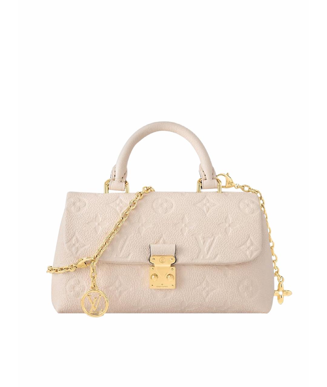 LOUIS VUITTON Бежевая кожаная сумка с короткими ручками, фото 1