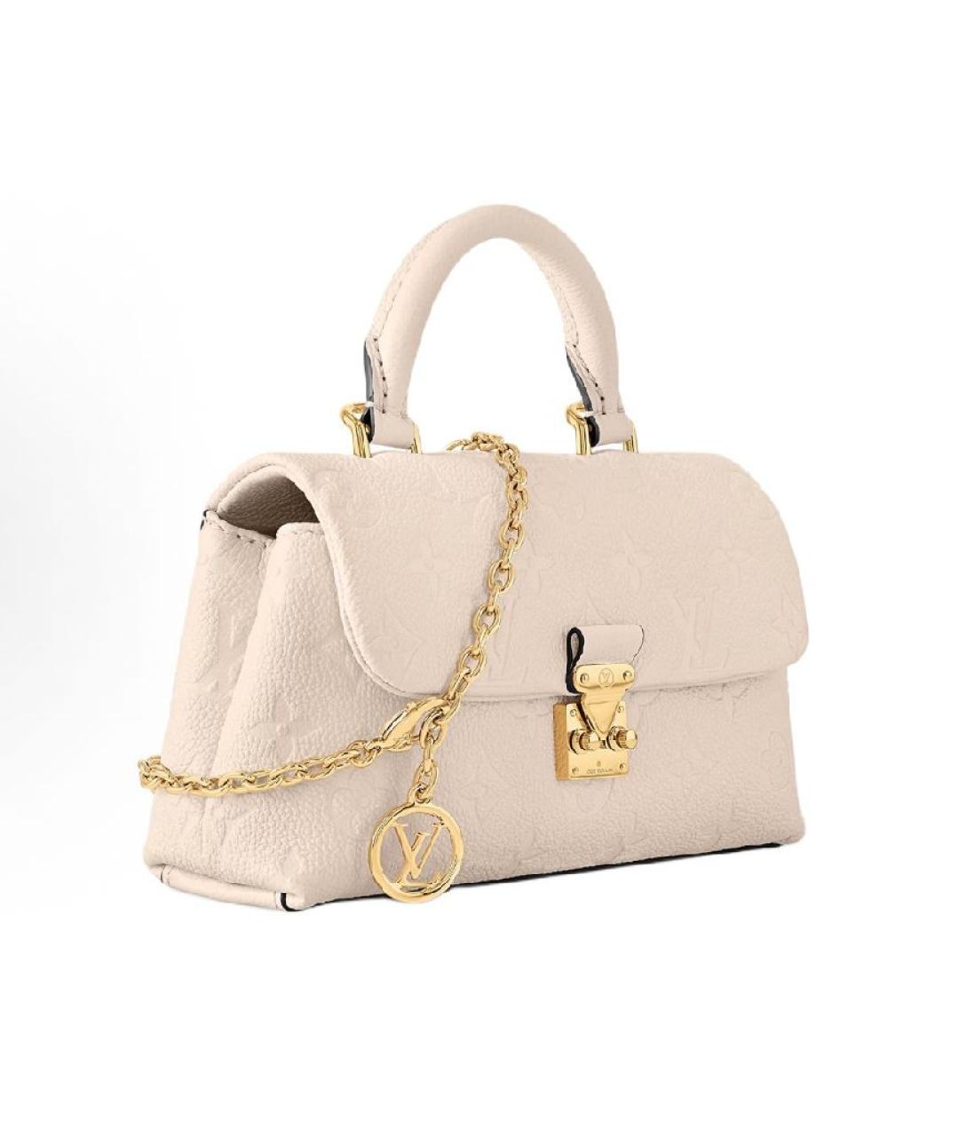 LOUIS VUITTON Бежевая кожаная сумка с короткими ручками, фото 2