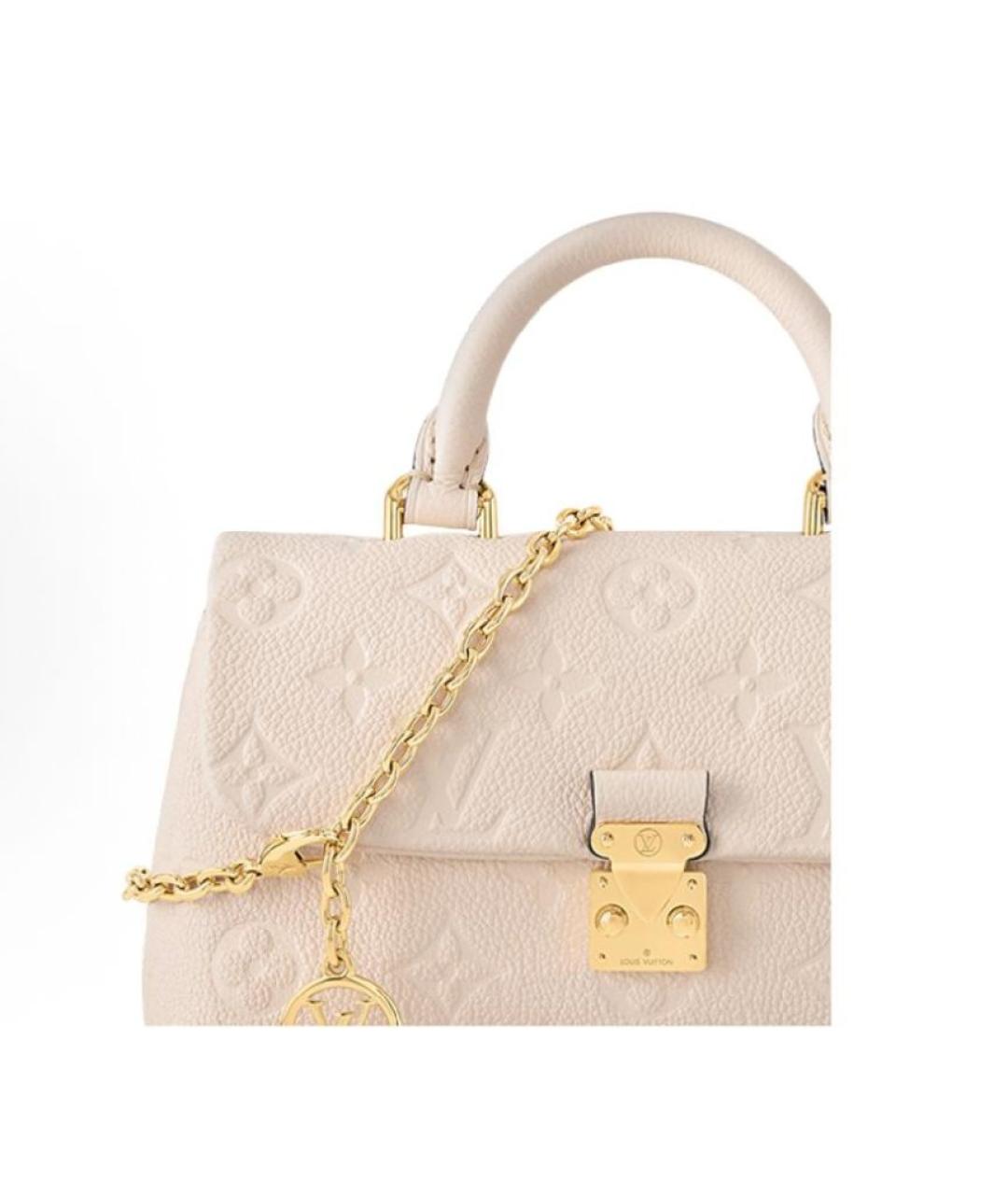 LOUIS VUITTON Бежевая кожаная сумка с короткими ручками, фото 5