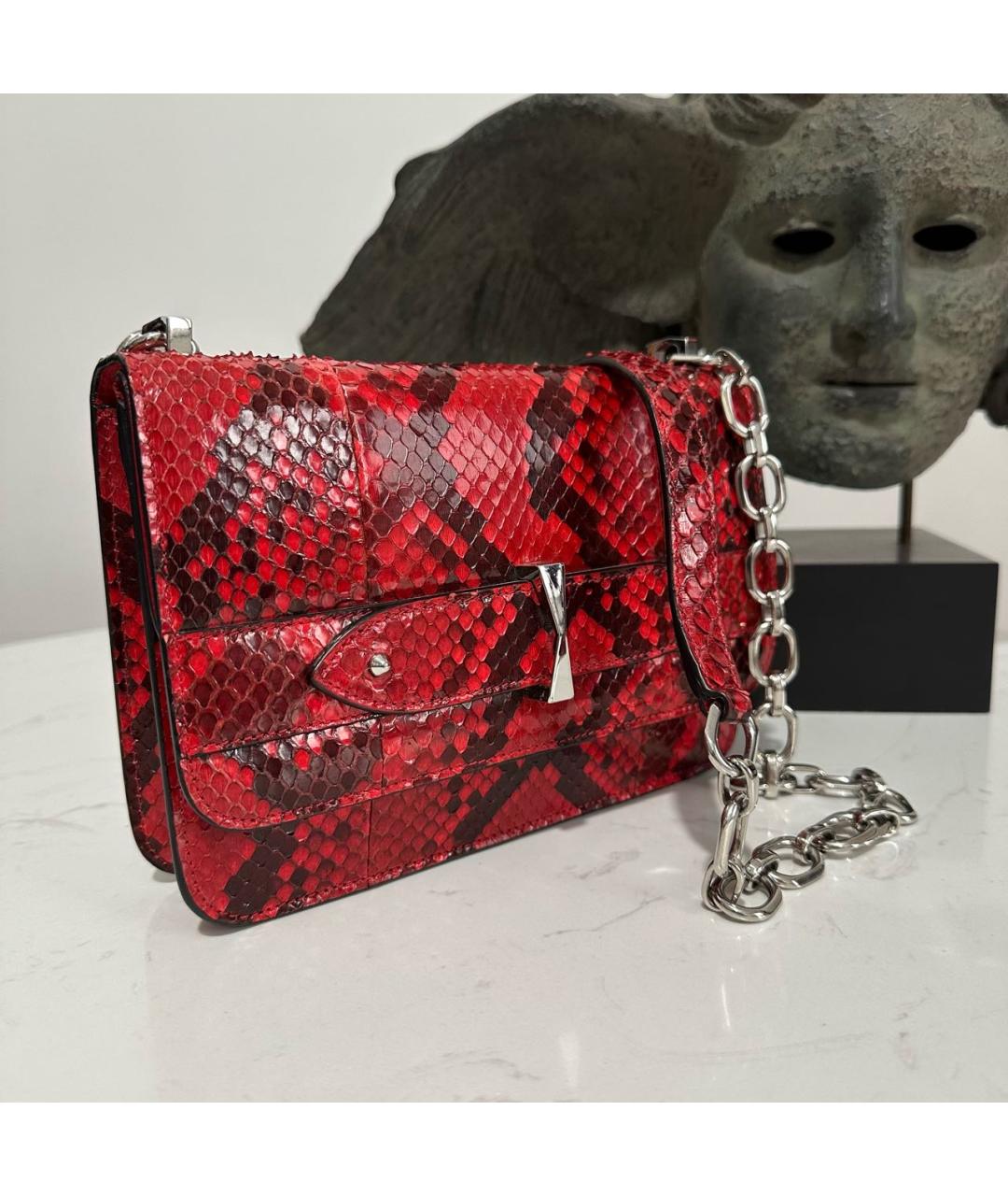 ALEXANDER MCQUEEN Красная сумка через плечо из экзотической кожи, фото 9