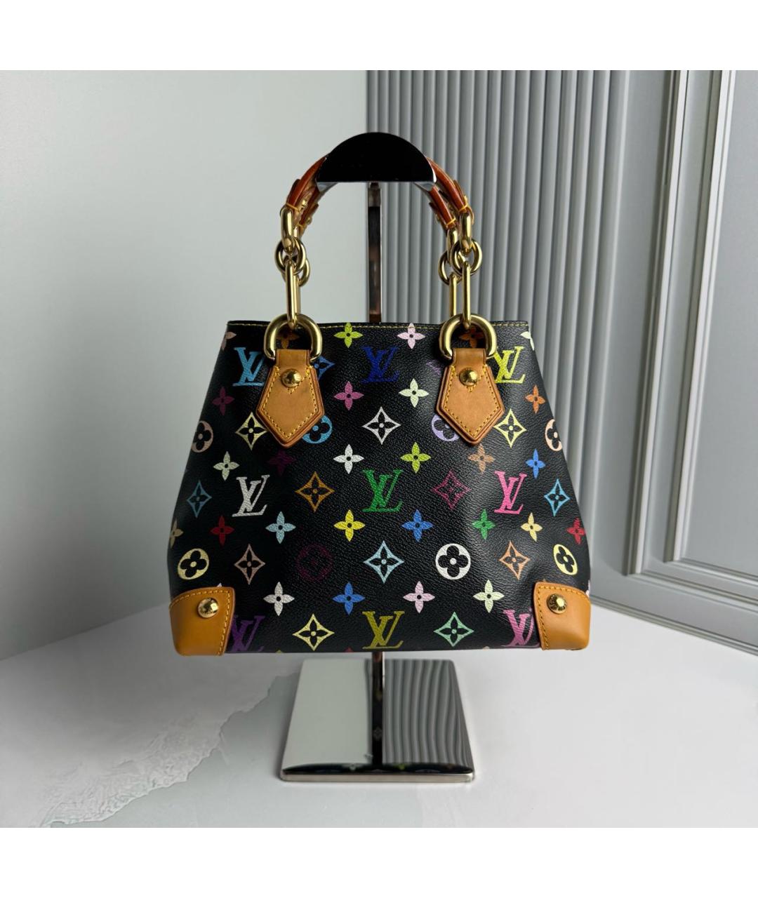 LOUIS VUITTON Черная кожаная сумка с короткими ручками, фото 8