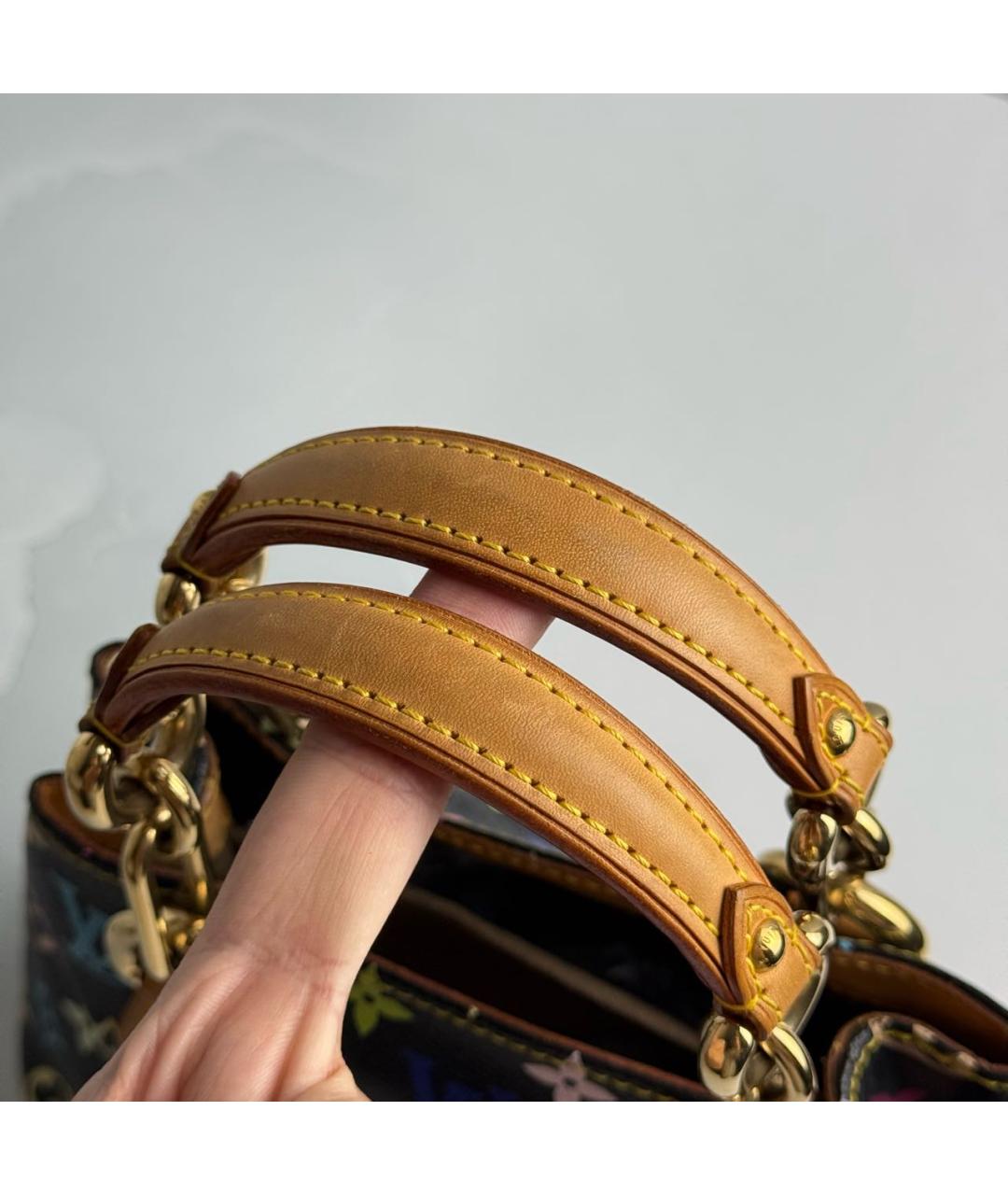 LOUIS VUITTON Черная кожаная сумка с короткими ручками, фото 3