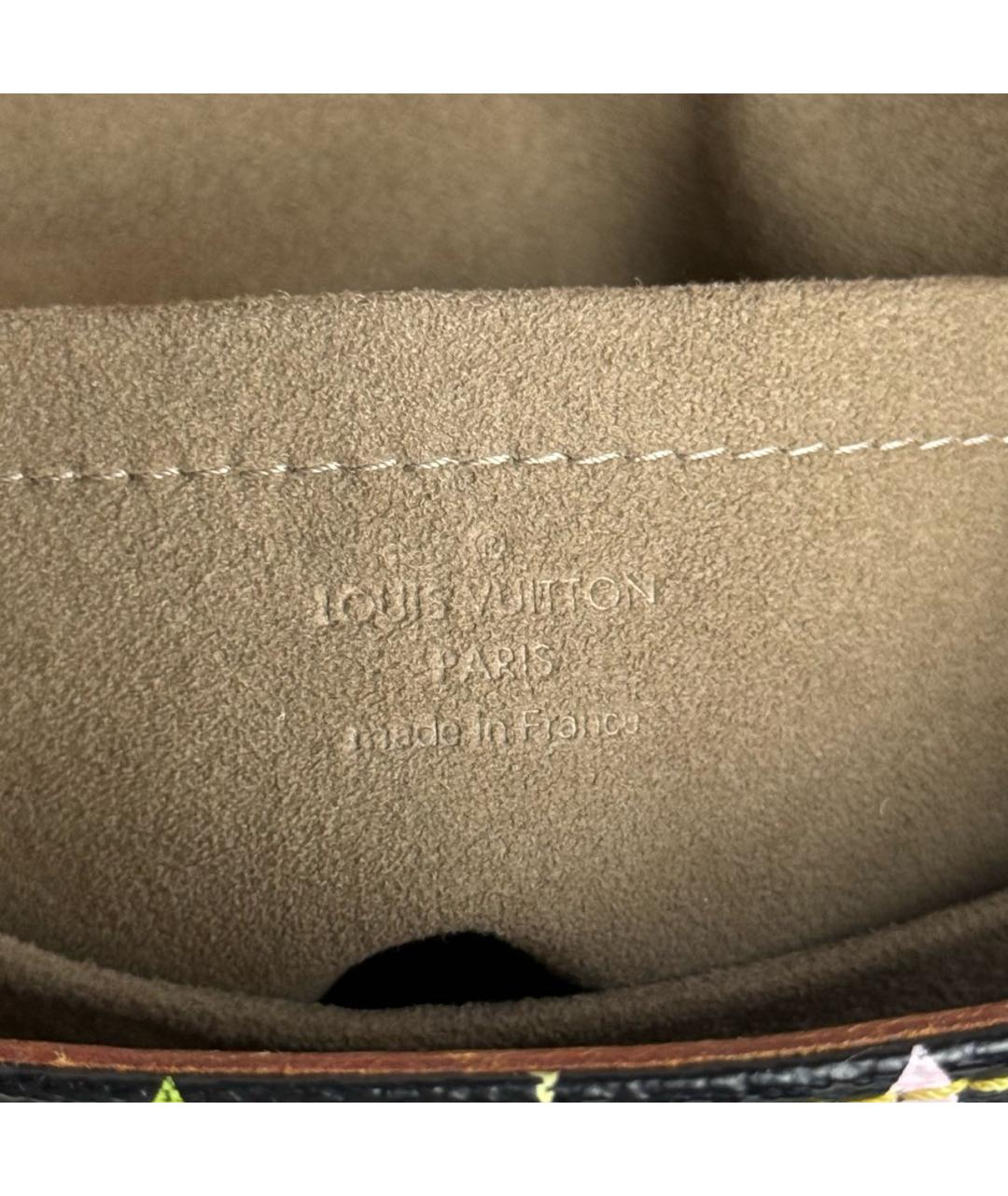 LOUIS VUITTON Черная кожаная сумка с короткими ручками, фото 6