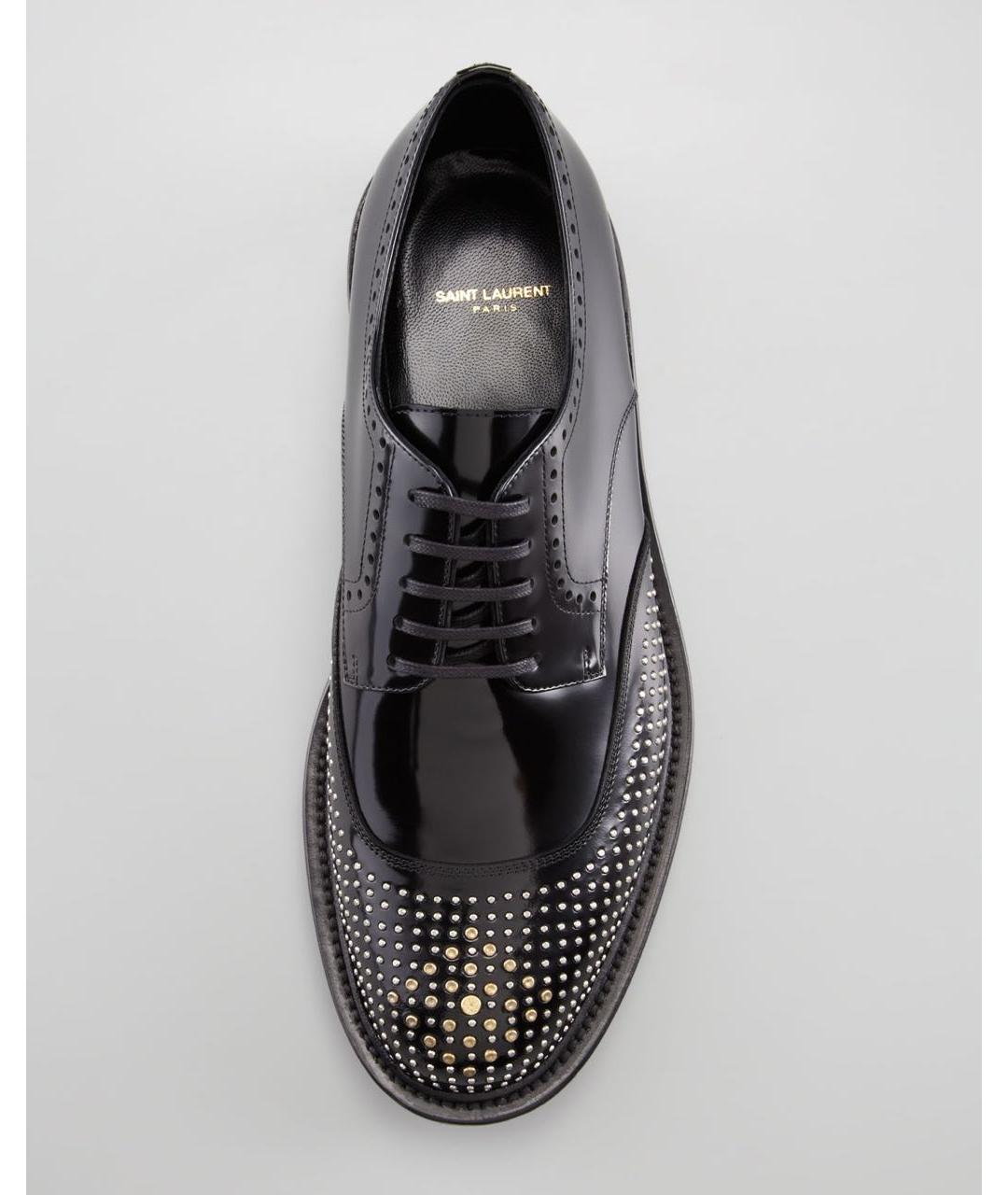 SAINT LAURENT Черные брогги и оксфорды из лакированной кожи, фото 2