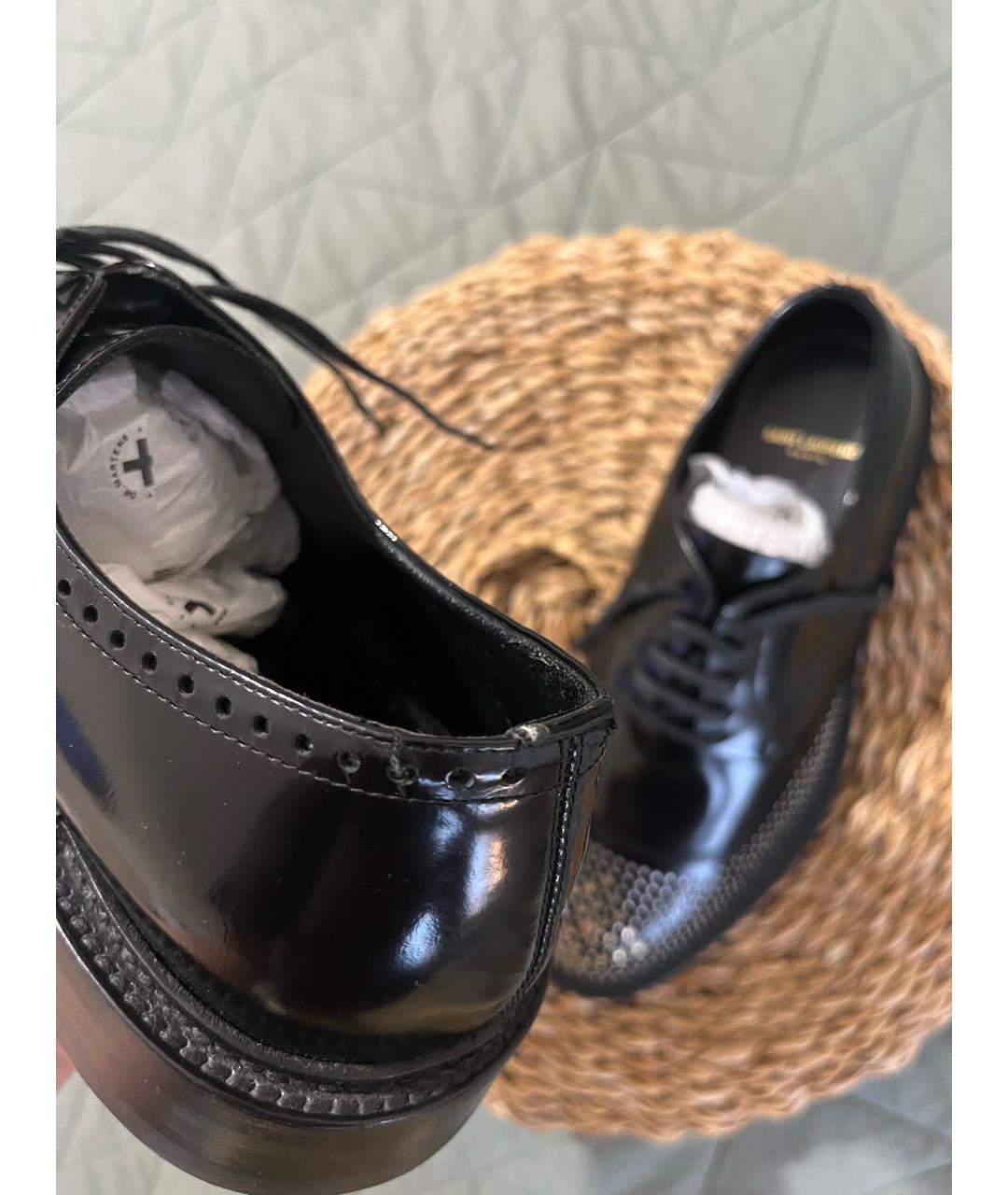 SAINT LAURENT Черные брогги и оксфорды из лакированной кожи, фото 7