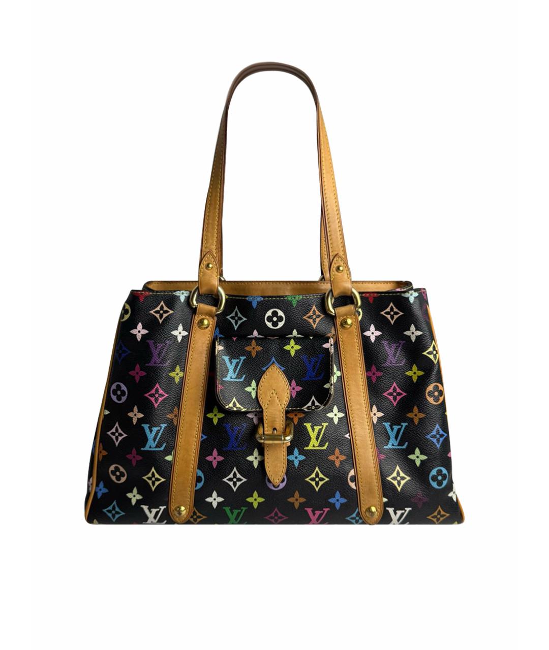 LOUIS VUITTON Черная кожаная сумка тоут, фото 1
