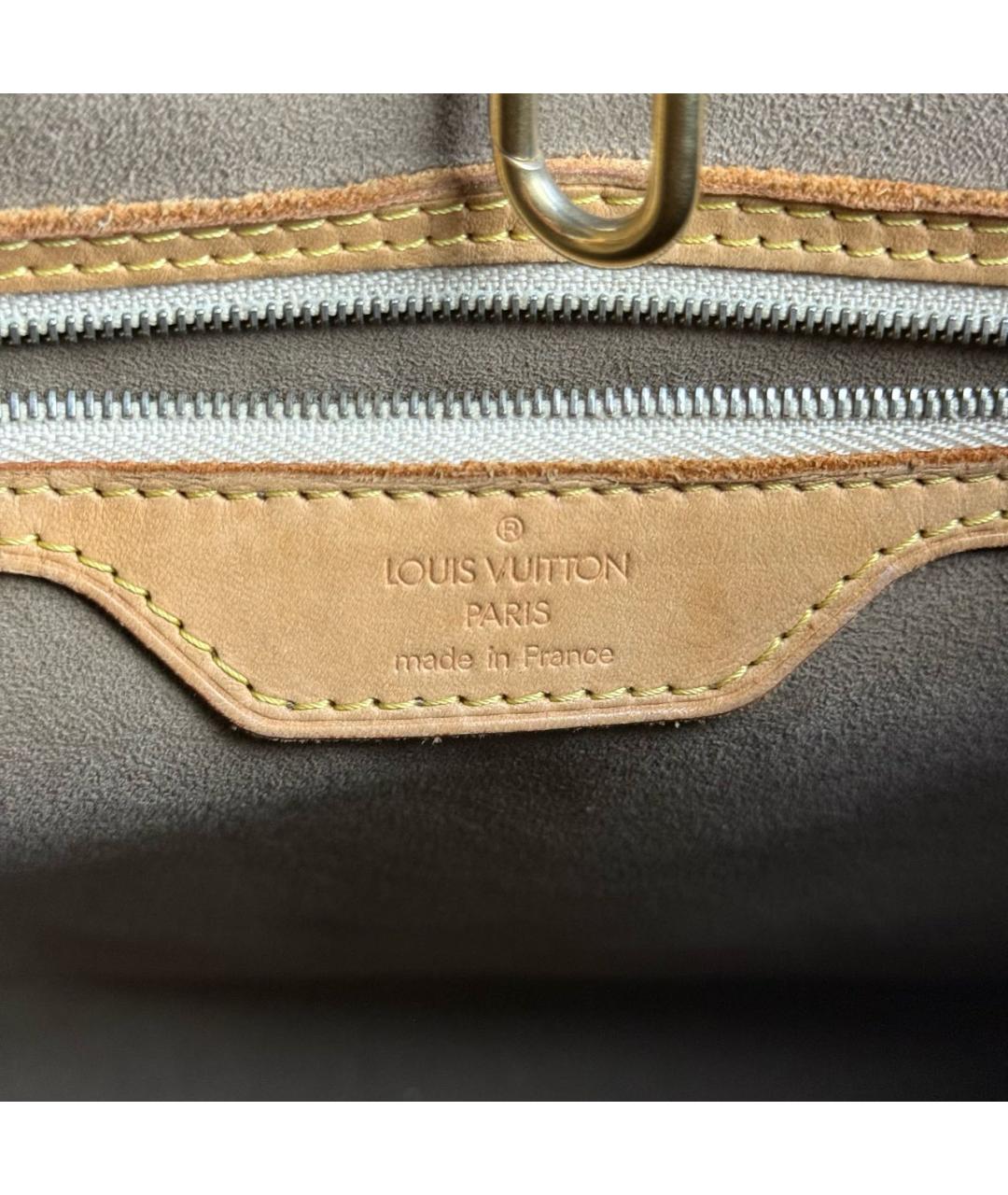 LOUIS VUITTON Черная кожаная сумка тоут, фото 5