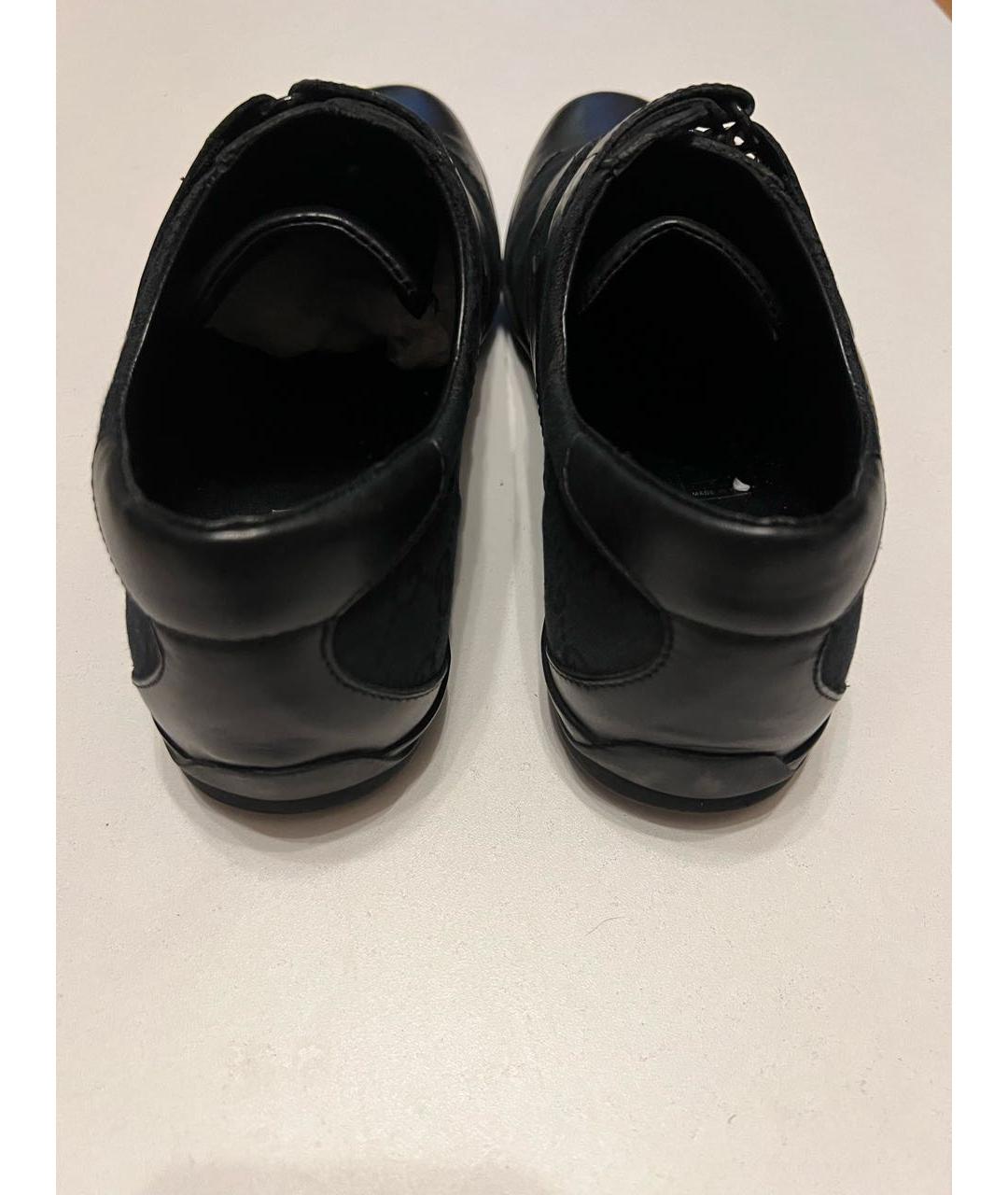 GUCCI Черные кожаные низкие кроссовки / кеды, фото 4