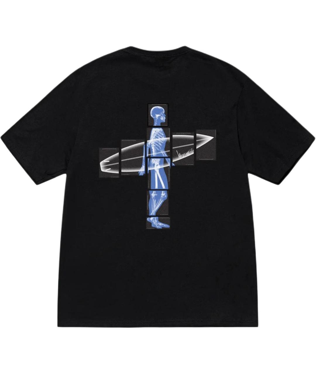 STUSSY Черная хлопковая футболка, фото 2