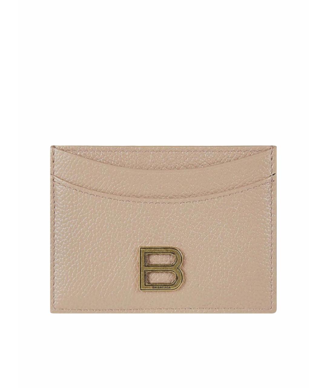 BALENCIAGA Бежевый кожаный кардхолдер, фото 1