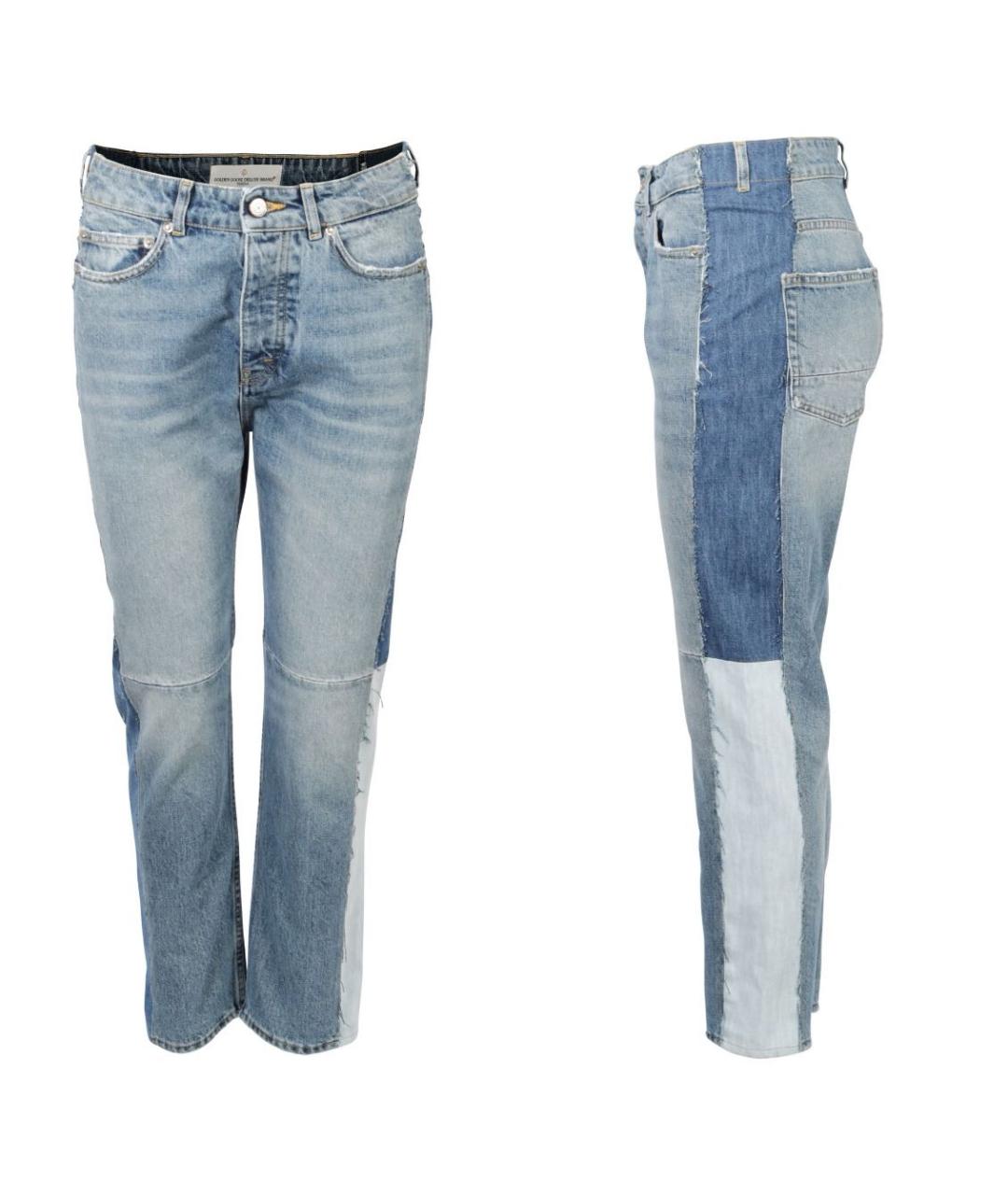 GOLDEN GOOSE DELUXE BRAND Голубые хлопковые джинсы слим, фото 2