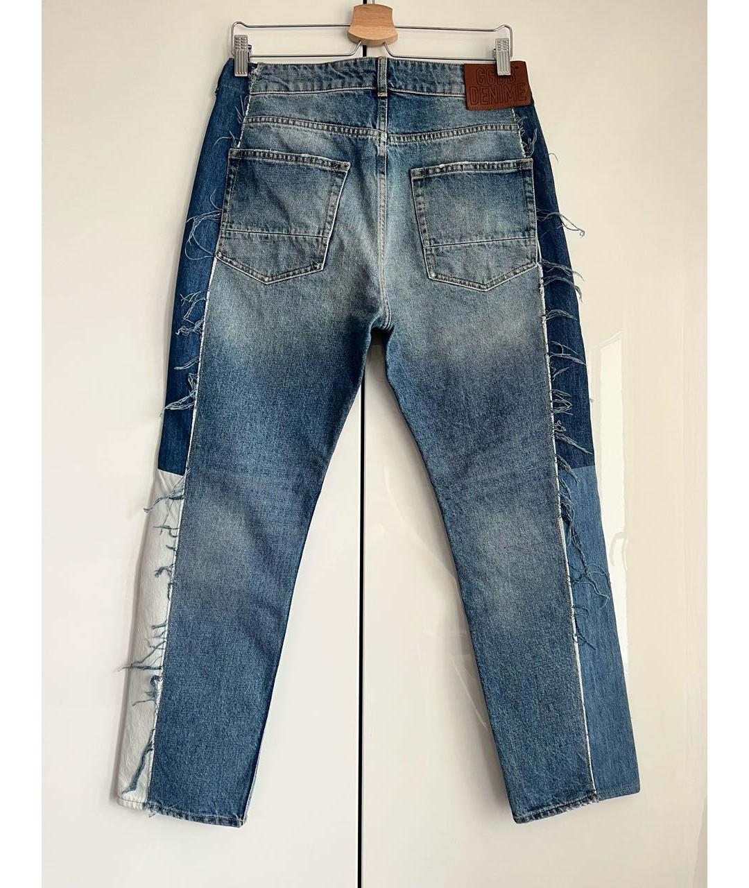GOLDEN GOOSE DELUXE BRAND Голубые хлопковые джинсы слим, фото 3