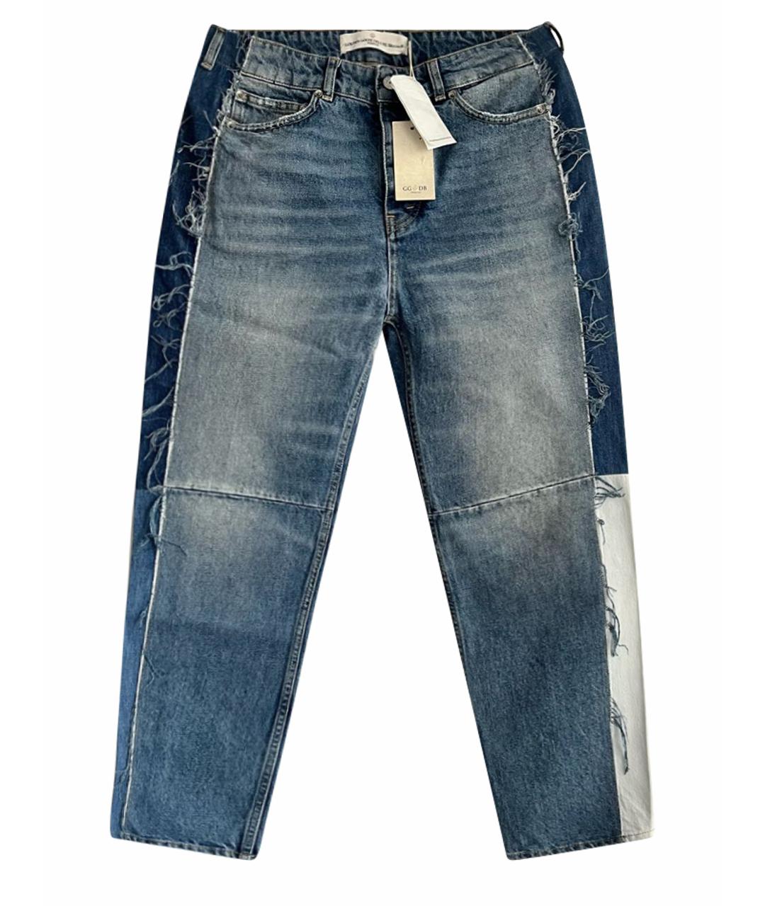GOLDEN GOOSE DELUXE BRAND Голубые хлопковые джинсы слим, фото 1