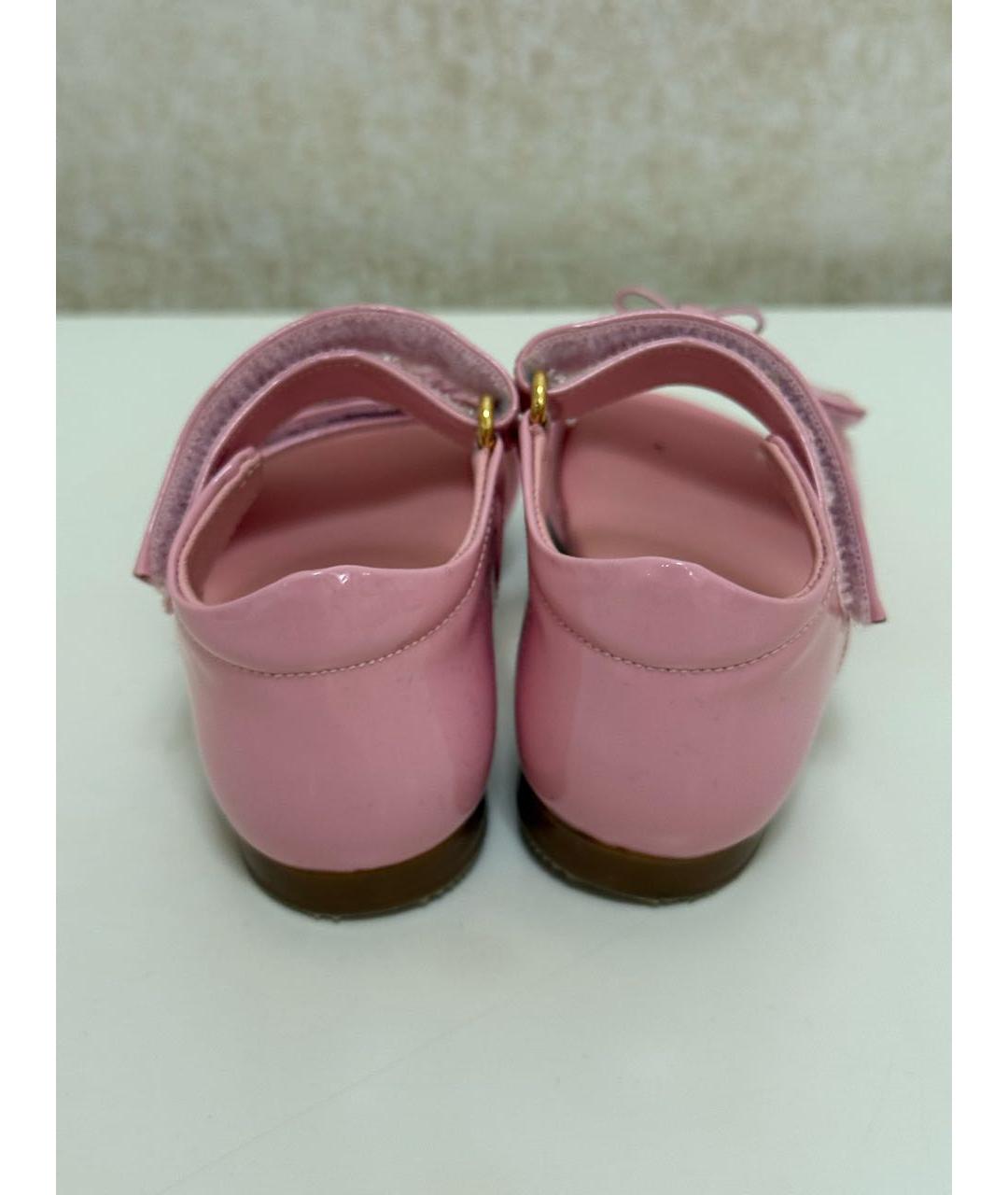 DOLCE & GABBANA KIDS Розовые сандалии и шлепанцы из лакированной кожи, фото 4