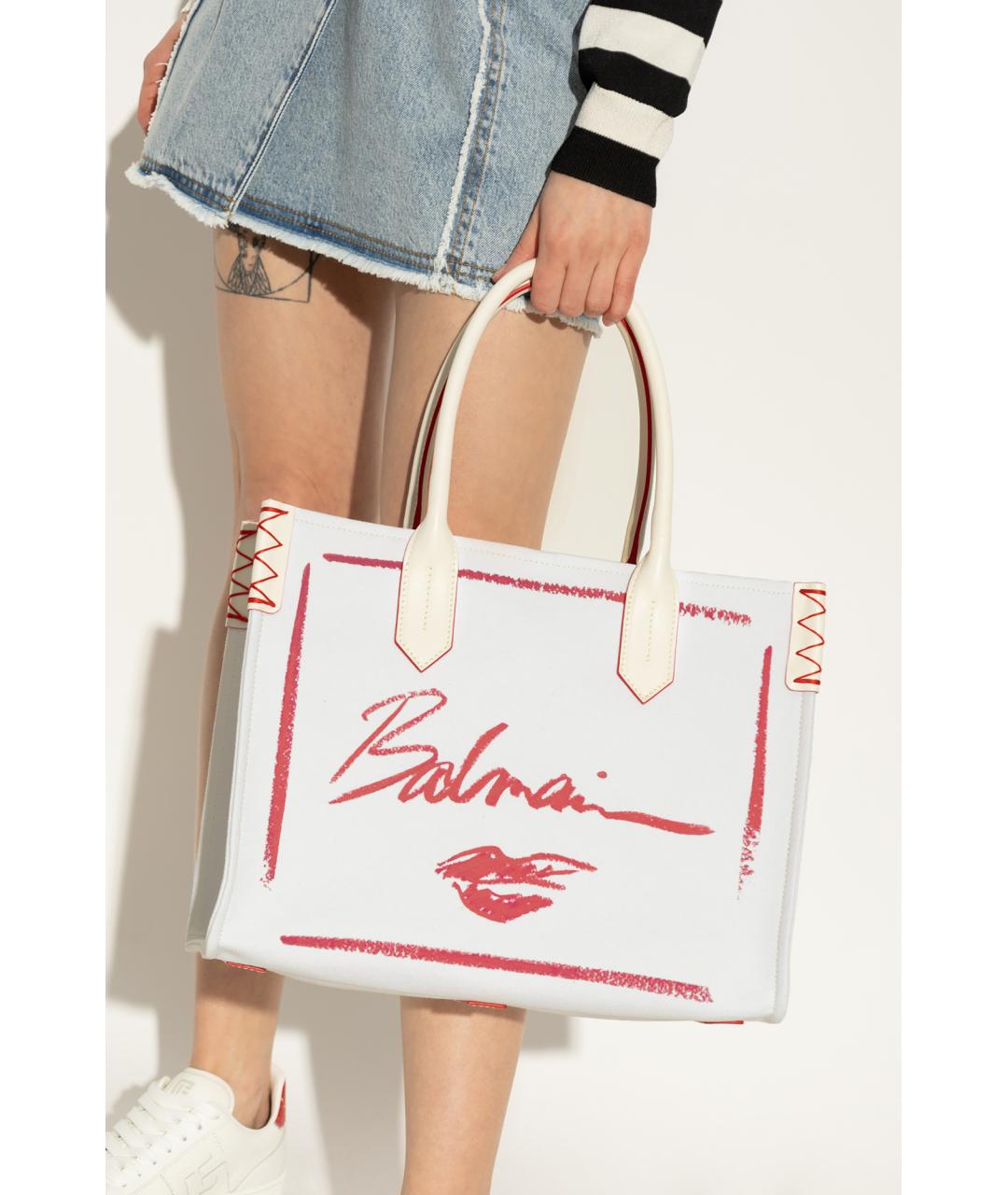 BALMAIN Белая сумка тоут, фото 4
