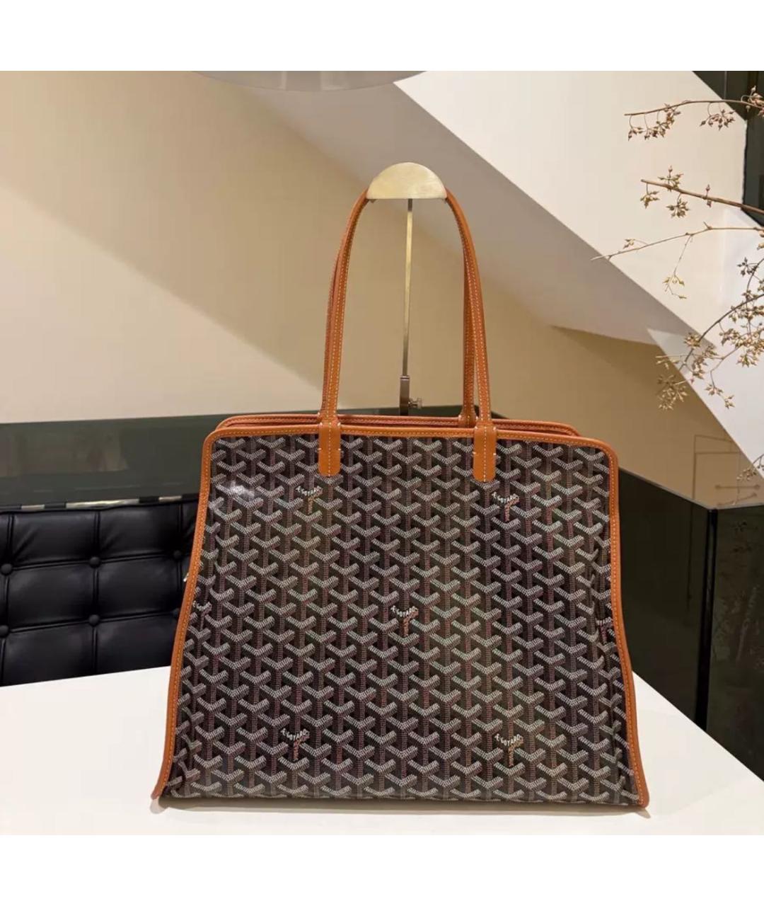 GOYARD Коричневая кожаная сумка тоут, фото 4