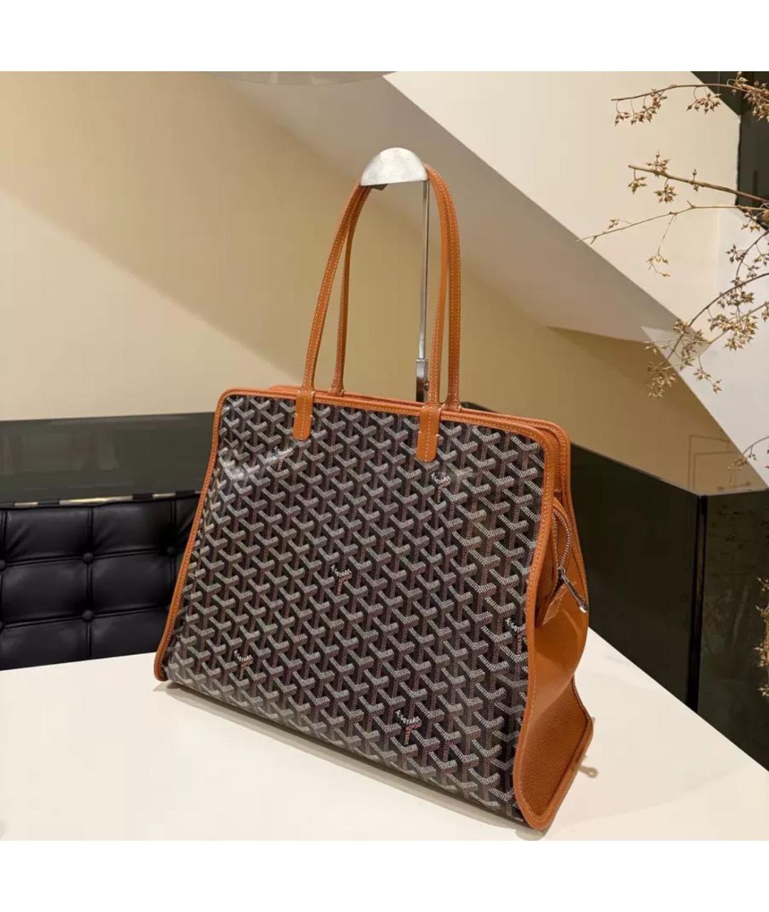 GOYARD Коричневая кожаная сумка тоут, фото 3
