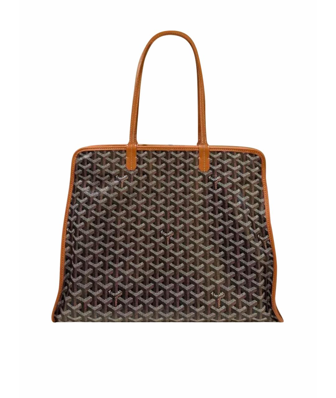 GOYARD Коричневая кожаная сумка тоут, фото 1
