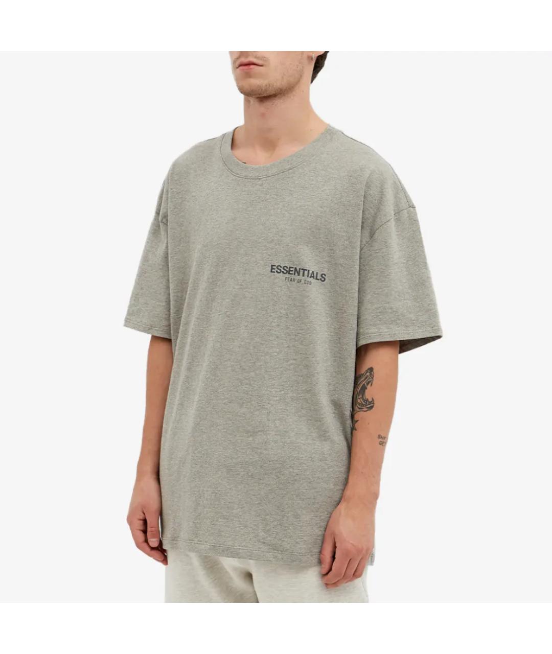 FEAR OF GOD ESSENTIALS Серая хлопковая футболка, фото 3