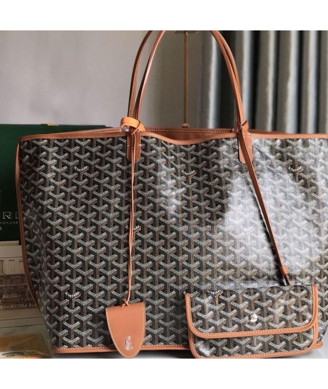 GOYARD Коричневая кожаная сумка тоут, фото 6