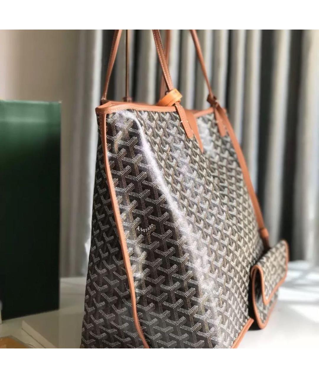 GOYARD Коричневая кожаная сумка тоут, фото 3