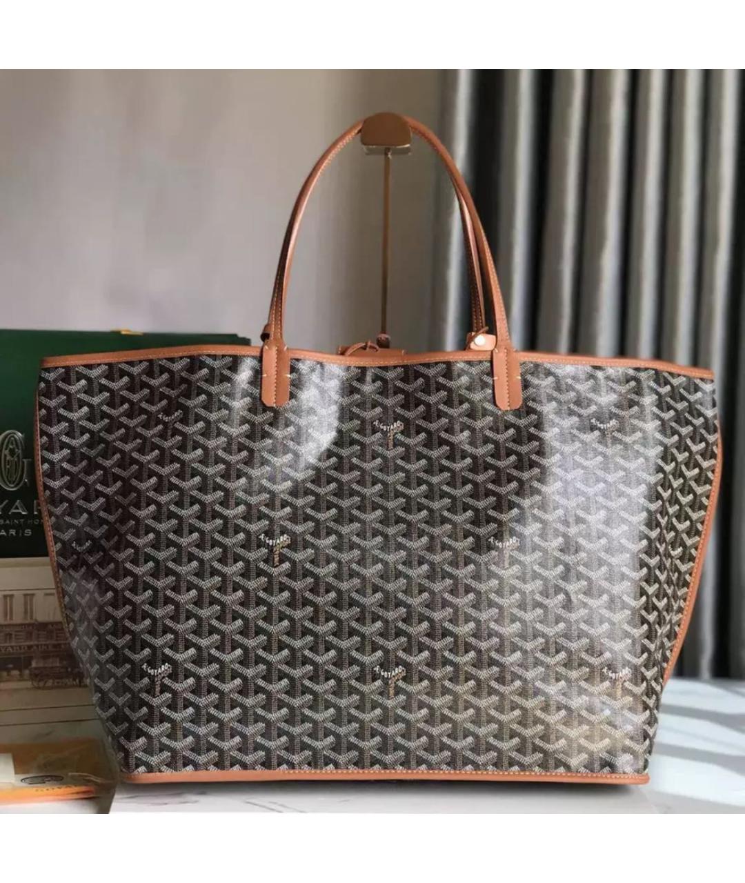 GOYARD Коричневая кожаная сумка тоут, фото 2