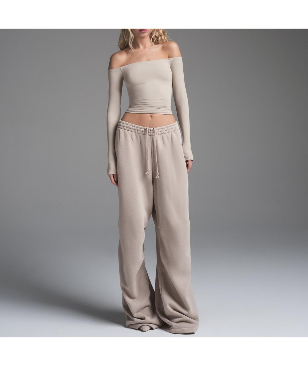 SKIMS Бежевые прямые брюки, фото 2