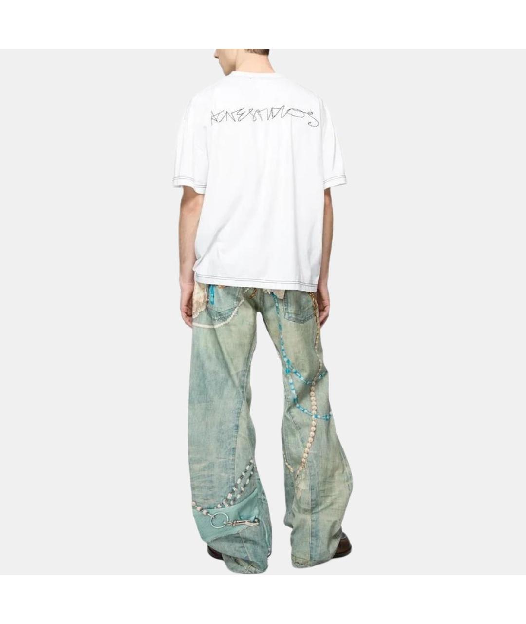 ACNE STUDIOS Голубые хлопковые прямые джинсы, фото 2