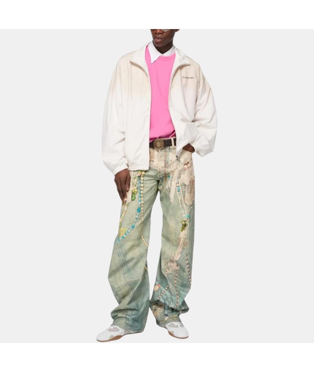 ACNE STUDIOS Голубые хлопковые прямые джинсы, фото 5