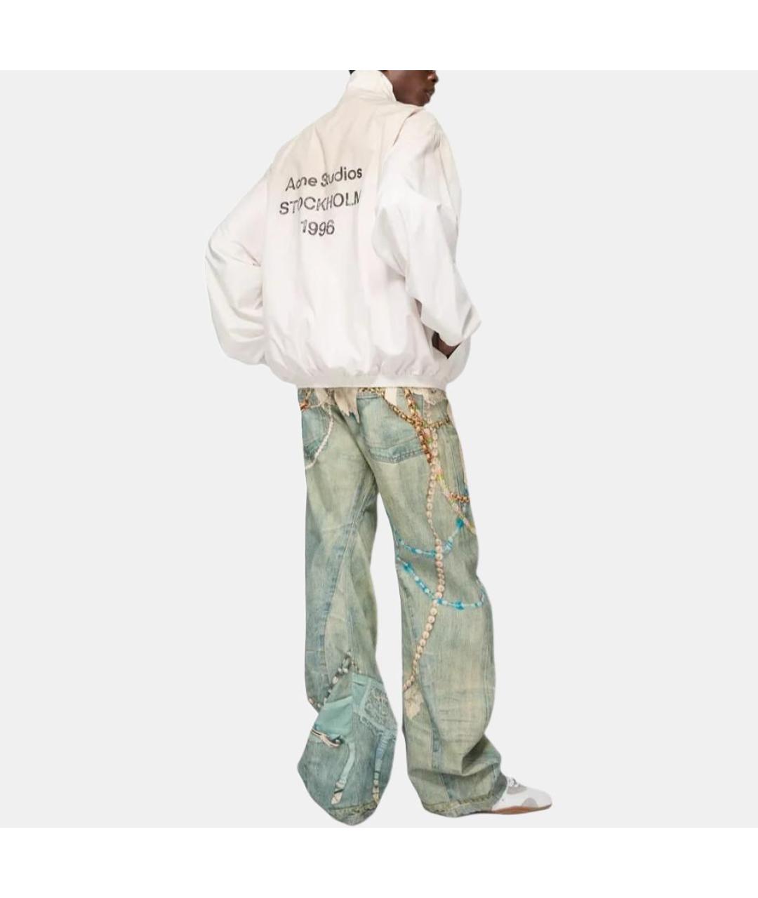 ACNE STUDIOS Голубые хлопковые прямые джинсы, фото 4