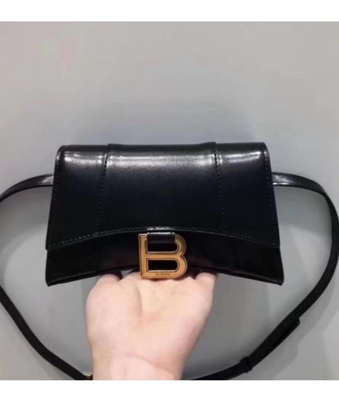 BALENCIAGA Черная кожаная сумка с короткими ручками, фото 2